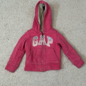 GAP Girls Fuchsia Zip-Up Jacket with Hood Size XS (4-5)